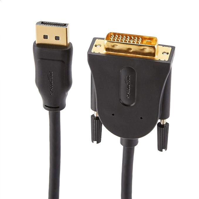 Amazon Basics DisplayPort to DVI Cable Personal Computer - 3 Feet (Black) Amazon Basics DisplayPort to DVI Cable Personal Computer - 3 Feet (Black)